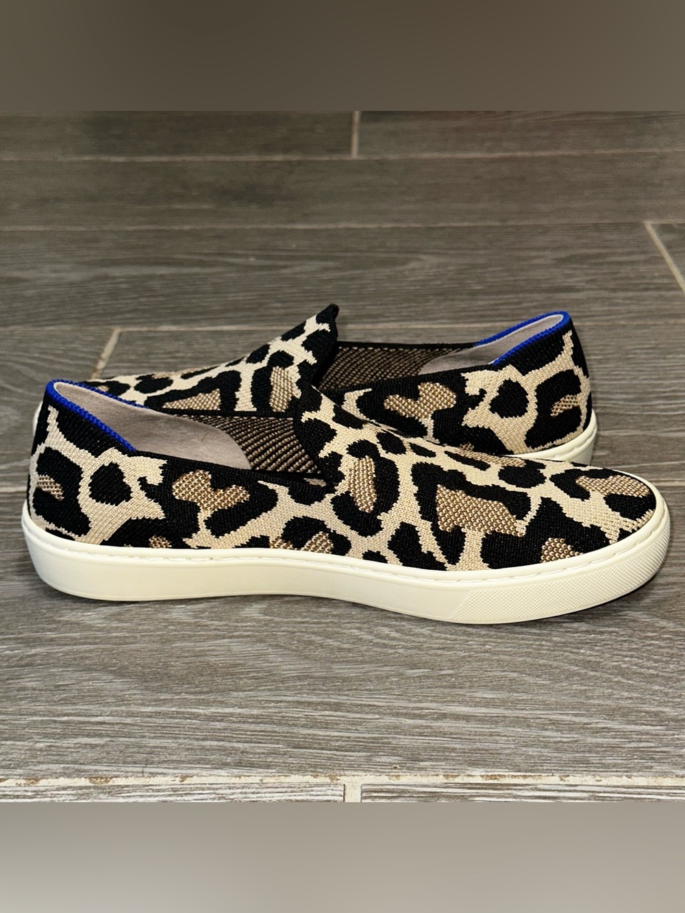 Rothy's The Original Desert Cat Womens 7.5 Sneaker Slip On Leopard Print Comfort - Picture 3 of 10